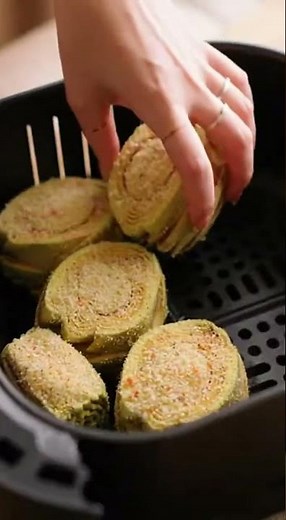 💚 Healthy Air-Fryer Artichoke Hearts 💚 #recipe #food #cooking #baking #comfortfood #airfryerrecipes