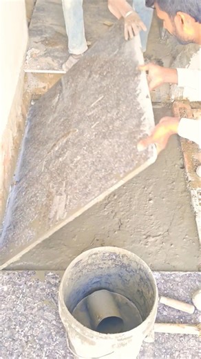 Satisfying Granite Tile Installation with Finish#TileWork#HomeRenovation