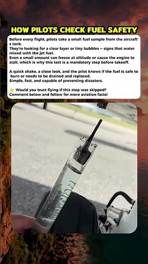 How pilots test jet fuel before takeoff #curiosity #mistery