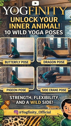 Only 1% Can Do These 😳🔥 10 Wild animlas Yoga Poses #shorts #animals #fitness #yoga