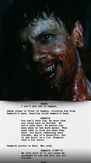 Script in Motion | For the Love of Motion Pictures on Instagram: ""Dance with the devil." Sinners (2025) 🎬 Written and directed by Ryan Coogler Trying to leave their troubled lives behind, twin brothers return to their hometown to start again, only to discover that an even greater evil is waiting to welcome them back. #script #movie #film #cinephiles #films"