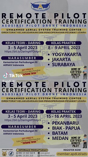 Pelatihan Sertifikasi Remote Pilot Drone - Bergabung di Asosiasi Pilot Drone Indonesia