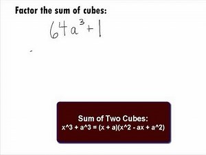 College Algebra Prerequisite - Factoring a Sum of Two Cubes Example