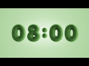 🌿8-Minute Timer | Furry Green Countdown with Soft Bell Chimes | 4K⏳