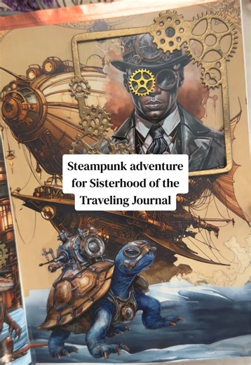 My journal sister @Crafting with Love 33 is a fan of steampunk so I made her this crew of reptiles and their fearless captain for her #sisterhoodofthetravelingjournal Off they go on their adventure! Stay safe little guys. Made with @rajabelles papers, @The Ancestor’s Pen 🖊 die cuts and @S&C diy shop stickers. Also! My entry for @TheChloeJournal #tcj2026gc challenge on the theme “reptiles.” #junkjournaling #collage #creativejournal