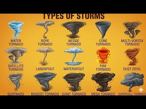 15 Types of Tornadoes Explained | Water Tornado, Wedge, Cone, Multi-Vortex & Supercell Storm Guide