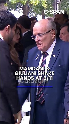 Mamdani & Giuliani shake hands at 9/11 ceremony