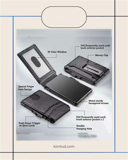 Minimalist Wallet EDC Tactical Slim PU Leather Credit Card Holder RFID Blocking Bifold Smart Wall...