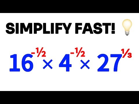 HOW TO SIMPLIFY NEGATIVE AND FRACTIONAL EXPONENTS STEP BY STEP | 16^-½ × 4^-½ × 27^⅓