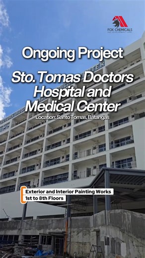 Check out our ongoing project at Sto. Tomas Doctors Hospital and Medical Center.🏥✨ Scope: Exterior and Interior Painting Works Keep your projects strong, durable, and protected with waterproofing and construction solutions you can trust only from Fox Chemicals! ✨ Our Services: ✅ Waterproofing Solutions ✅ Interior & Exterior Painting ✅ Coating System Services ✅ Epoxy Tank Lining ✅ Epoxy Injection Process ✅ Concrete Flooring Solutions ✅ Civil Works & General Construction ✅ Retrofitting ✅ Fit-Out 