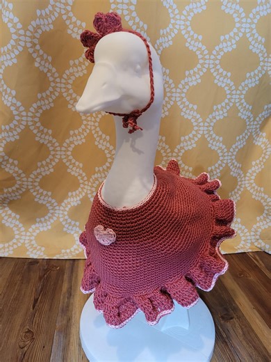 23-in Crocheted Valentine Porch Goose Outfit – Pink Heart Dress With Heart Bow Headband for 23 Inch Goose - Etsy