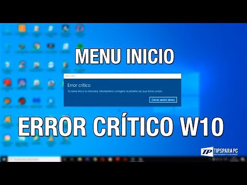 Solución error crítico menú inicio | Windows 10
