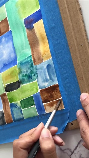 Make a textile art for your sketchbook or walls with watercolors and markers! Easy and fun to do with kids and friends. See part one for watercolors. Comment: “color blocking” to get material and detail instructions to make your own! #colorblocking #geometricart #watercolorartwork #beginnerwatercolor #watercoloring #ColorBlock #abstractwatercolor #winsorandnewtonwatercolors #poscapens #micronpenart #shapesandcolors #textiledesign #textileart #asmrsatisfying | Craftionary