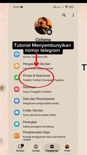 Nyembunyiin nomor telepon di telegram gini caranya #telegram #tutorial #mudah #shorts #hide #privasi