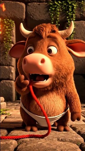 Baby Minotaur Follows String Trail Eats It & Panics! Funny Mythical Creature Clip | Nebula Shots