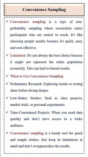 Convenience sampling explained #sampling #dataanalytics #datascience #statisticalanalysis
