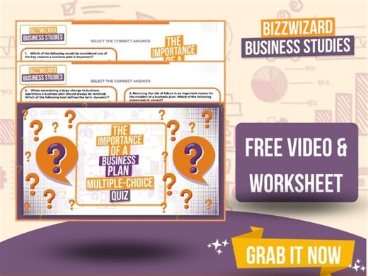 The Importance of a Business Plan - FREE Multiple-Choice Quiz & Video - GCSE Business Studies | Teaching Resources