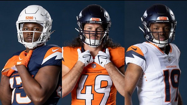 When the Broncos will wear their first new uniforms in 27 years