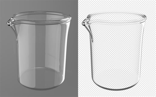 C4D科研绘图 - 透明烧杯
