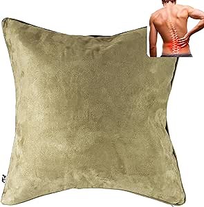 AJUVIA QiPillow - Pain Relieving Ergonomic & Orthopedic Back Lumbar & Posture Support Sitting Cushion for Chair, Couch, Bed | Versatile, Firm & Adjustable Orthopedic Seat Throw Pillow (Sage)