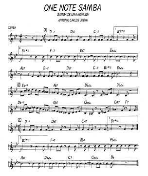 Samba de una nota sola (One note samba) - Antonio Carlos Jobim / Real book - Play along