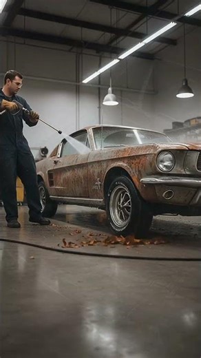 From Rust to Royalty: 1967 Mustang Restoration 🏎️✨ # short #restoration