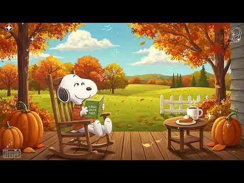 🍂 Snoopy’s Autumn Reading Day 📖☕Chill Lofi Beats for Study, Coffee Breaks & Peaceful Fall Moments