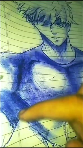 ✨Gojo saturo with glow art #anime #phonk #art #art #animeeart #animedraw #cutemon