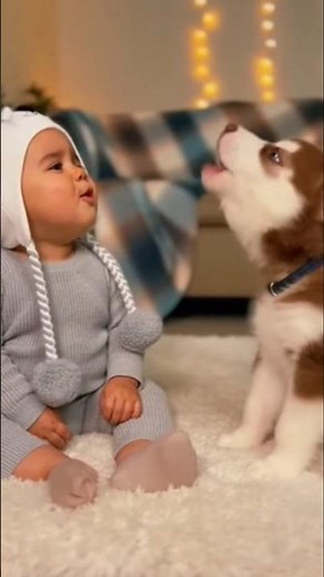 Baby Says “Awoo!” 😍 Husky Puppy Answers Back 🐶 | Cutest Copycat Moment Ever#BabyAndHusky#Awoo#Husky