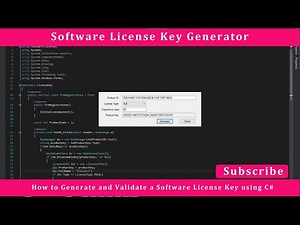 How to Generate and Validate a Software License Key using C# | Software License Key Generator