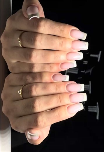 Stylish Gradiant Taupe French Nails Tutorial