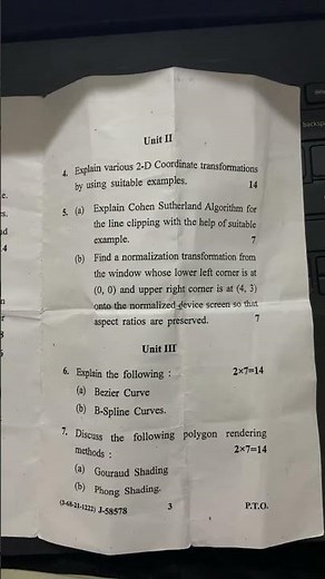BCA-Computer Graphics 5th sem question ppr by gju