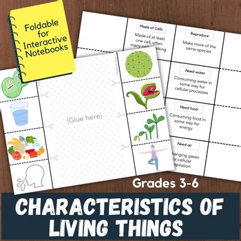 Characteristics of Life Science Foldable Notes • Grades 3rd, 4th, 5th, 6th