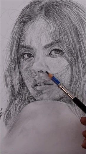 Realistic Sydney Sweeney Portrait ✍️ (Step by Step) #Shorts