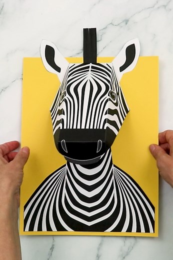 10K views · 95 reactions | 3D paper zebra craft! So fun. Template available in pre-coloured or colour-your-own https://www.thecrafttrain.com/3d-zebra-craft/ | The Craft Train | Facebook