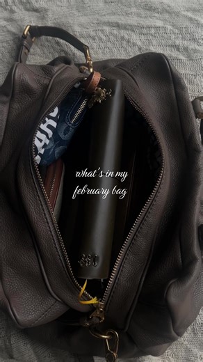 my february bag 🤍 my journal is from @Sting & Snout Bindery 🇵🇭 #whatsinmybag #whatsinmypurse #journalaesthetic #flatlay #creatorsearchinsights