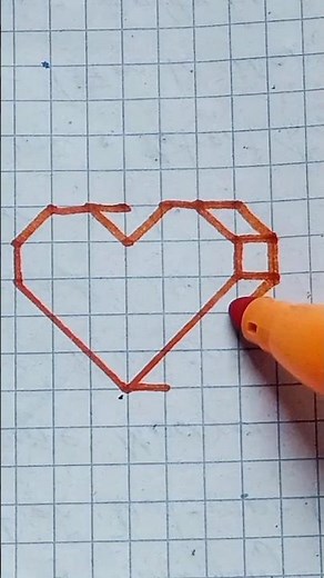 Dessiner un cœur en 3d| dessin facile| #youtubeshorts #dessin