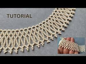 Seed Bead Mesh Necklace Tutorial, Beaded Necklace making DIY, Beads Jewelry tutorial