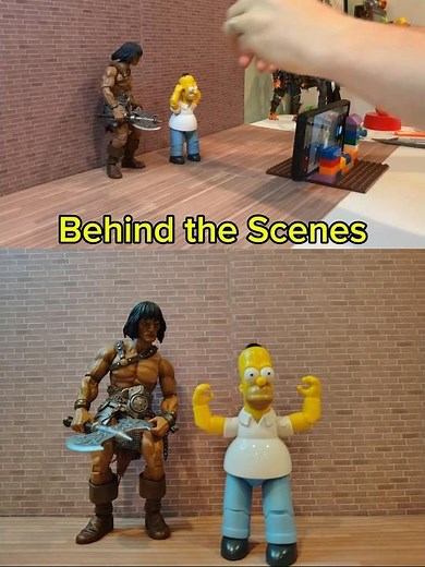 Behind the Scenes Homer Looking Good ‎⁨‪@JAKKSPacific‬ The Simpsons Stop Motion Fashion Show