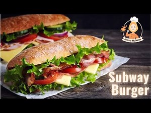 How to make subway burger | Subway Chicken Burger recipe by Menu Makers