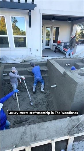 Gunite Day with a View: Custom Pool Build Beside the New Ritz-Carlton in The Woodlands Texas.