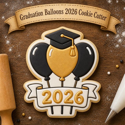 Graduation Balloons 2026 Cookie Cutter, Class of 2026, Grad Party Cookies, Graduation Baking Tool, Fondant Cutter - Etsy