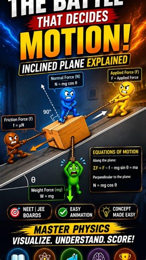 Inclined Plane Made Easy! Every Force Explained in 60 Seconds #Physics #NEET #JEE #InclinedPlane