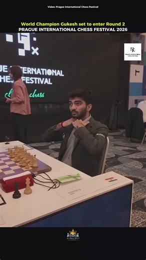 World Champion Gukesh set to enter Round 2 at Prague Chess Festival 2026😍❤️ #chess #gukesh #shorts