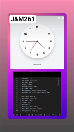 Create a Beautiful Clock Using HTML & CSS | Pure CSS Clock Design ⏰ #cssanimation