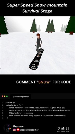Couldn’t hit the slopes… so I coded a snow ride instead 🏂❄️ #coding #javascript #developer #frontend