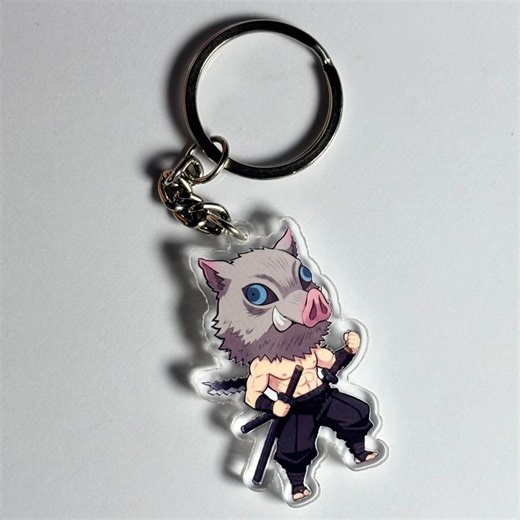 Inosuke Hashibira Chibi Demon Slayer Anime Charm Keychain - Etsy