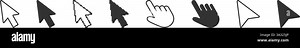 Cursor And Pointer Icons Line And Solid Icon Set. Mouse Click Symbols And Arrow Cursors Symbol Collection. Isolated Vector Illustration Stock Vector Image & Art - Alamy