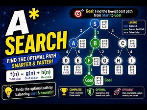 A* Search Algorithm Explained | Optimal Pathfinding in AI | Step by Step Example