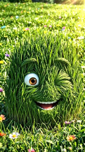 Meet Grassy! 🌱 The Giggly Friend Who Loves the Sunshine!